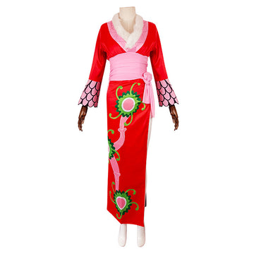 Anime One Piece Boa Hancock Cosplay Kimono Navidad Disfraz Traje Vestido Falda
